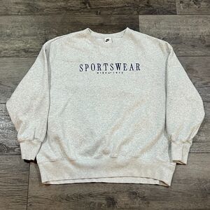 Nike Sportswear 1972 Center Swoosh Gray Crewneck Sweatshirt - Men's Size Large
